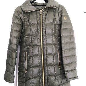 Michael Kors Hooded Long Packable Down Puffer Coat